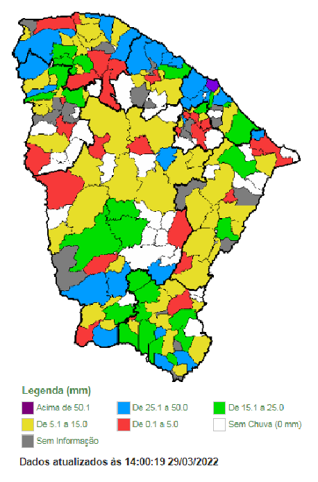 Chove em pelos menos oito (8) municípios da Sub-Bacia do Banabuiú